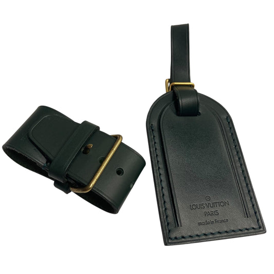 Luxury Designer Luggage Tag By Louis Vuitton In Dark Emerald