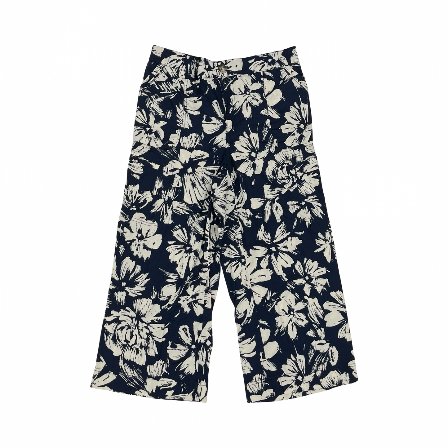 Pants Cropped By Democracy In Blue & White, Size:14