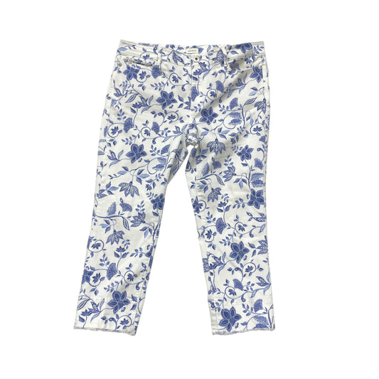 Jeans Cropped By J. Jill In Blue & White, Size:12P