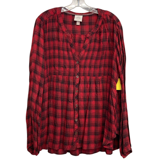 Top Ls By Knox Rose In Plaid Pattern, Size:1X