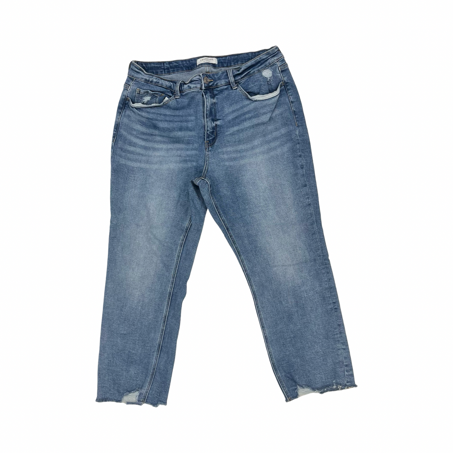 Jeans Straight By Vervet In Blue Denim, Size:20