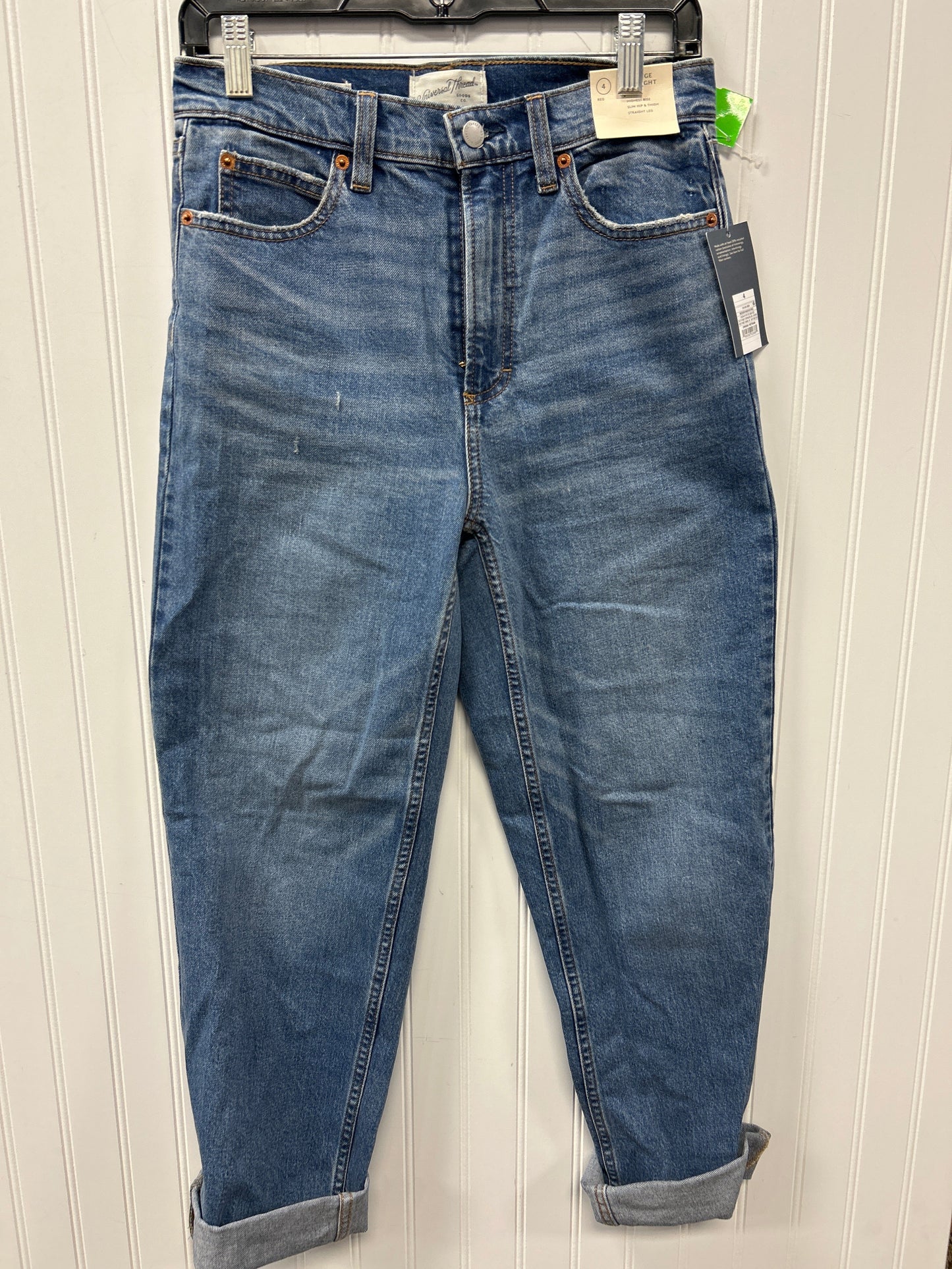 Jeans Straight By Universal Thread In Blue Denim, Size:4