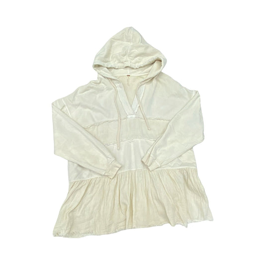 Sweatshirt Hoodie By Free People In Cream, Size:L