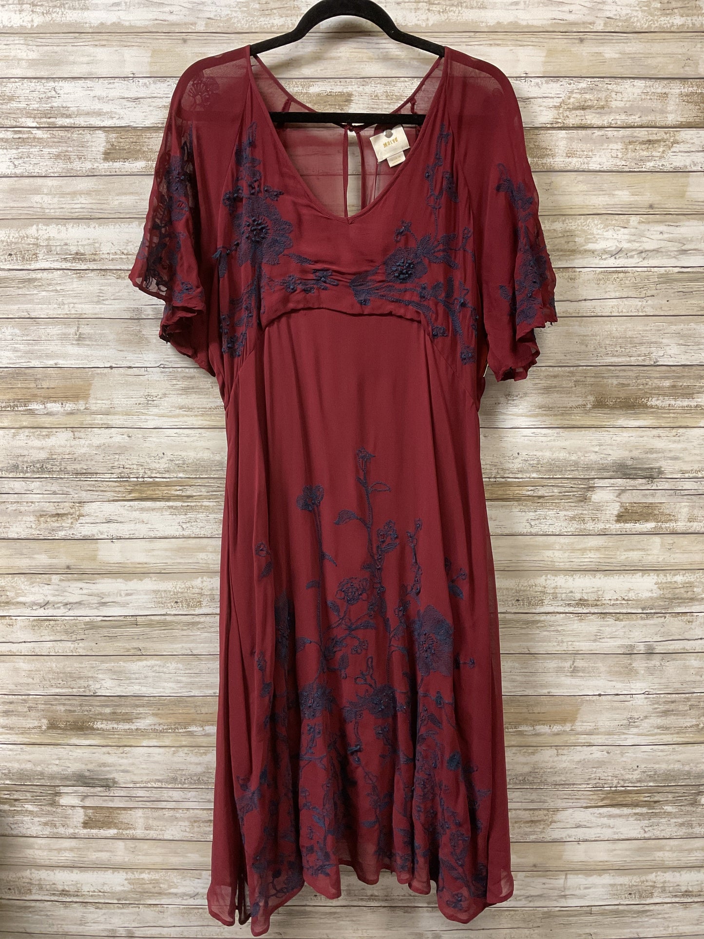 Dress Party Midi By Maeve In Red, Size:14