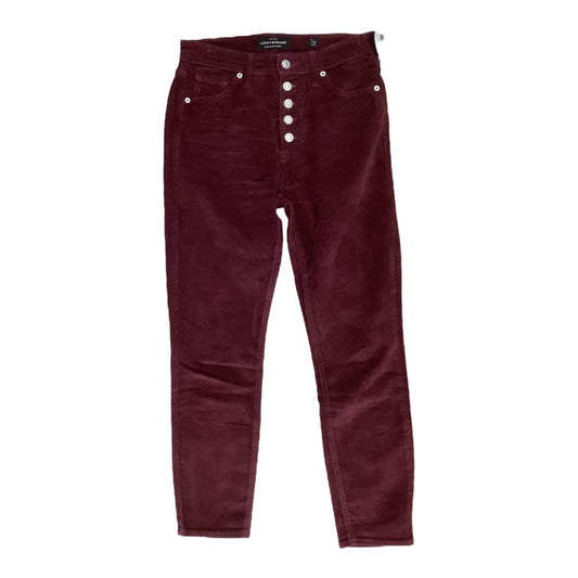 Pants Corduroy By Lucky Brand In Maroon, Size:4