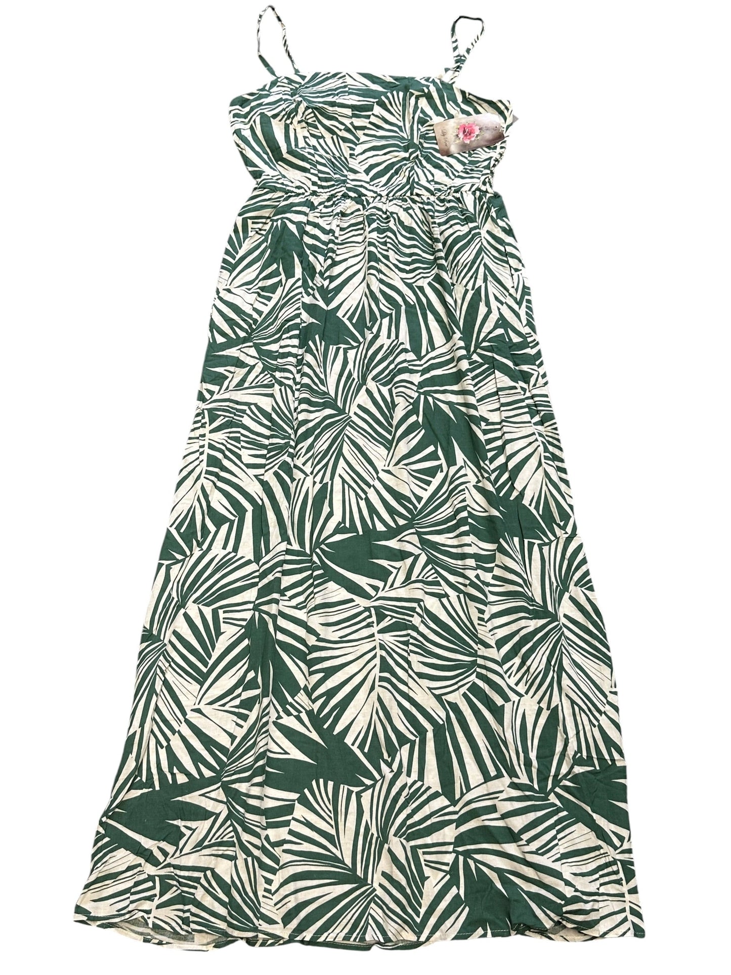 Dress Casual Maxi By Lily Rose In Green & White, Size:Xl