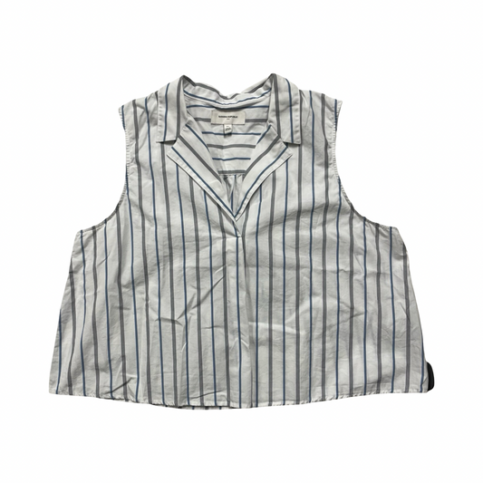 Top Sleeveless By Banana Republic In Blue & White, Size:Xl