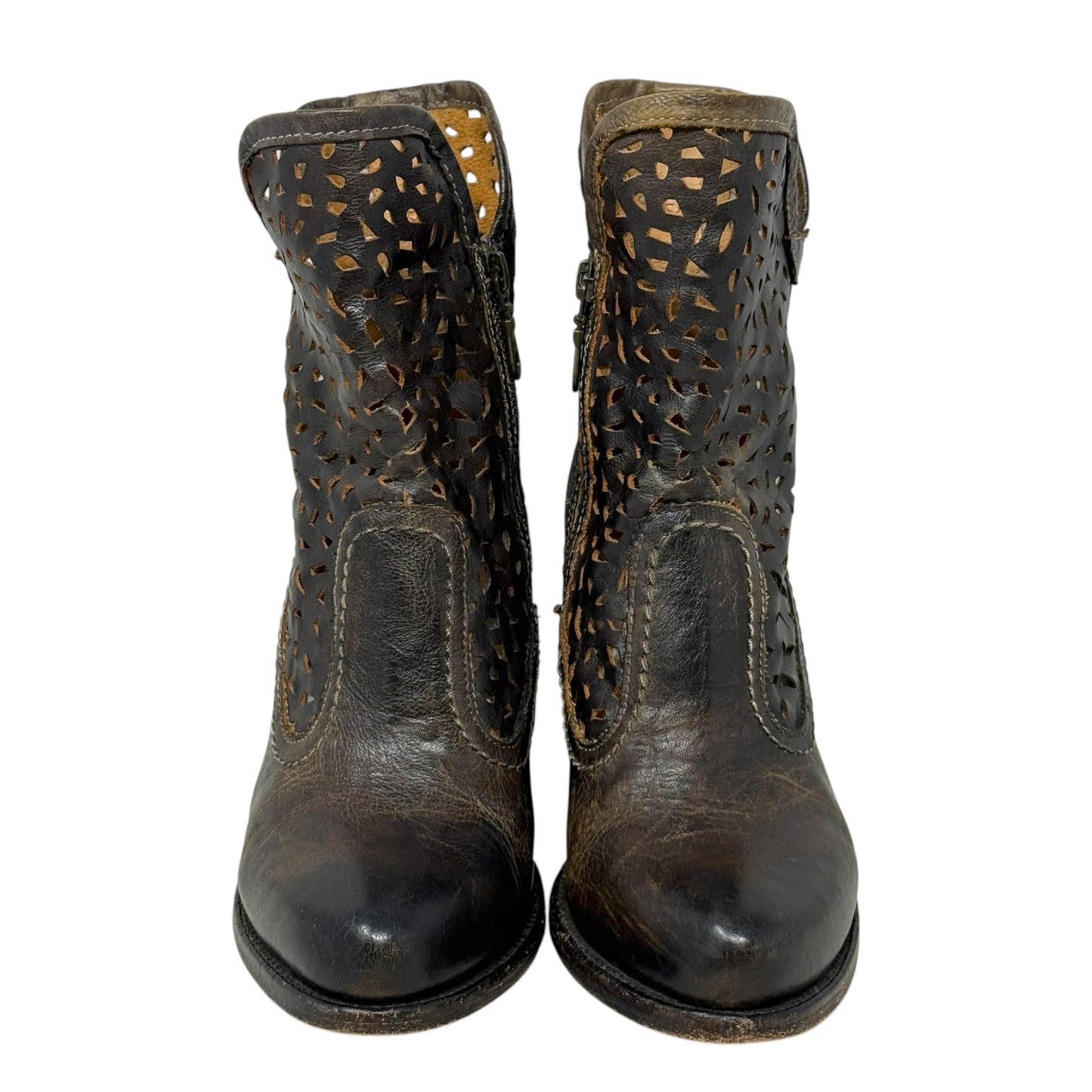 Irma Laser Cut Ankle Boots By Bed | Stu In Grey, Size: 7.5