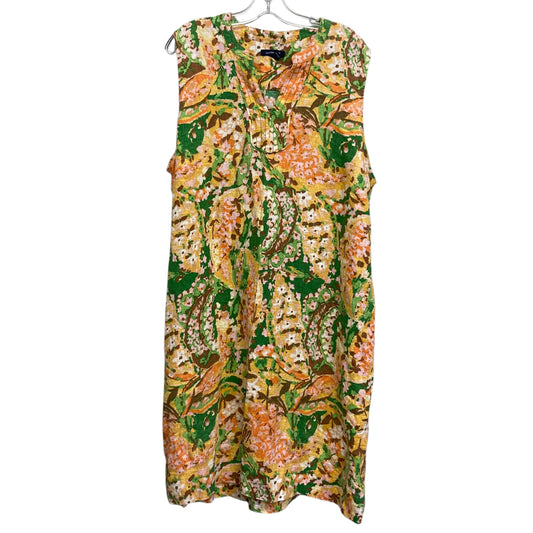Dress Casual Maxi By Lands End In Orange & Yellow, Size:3X