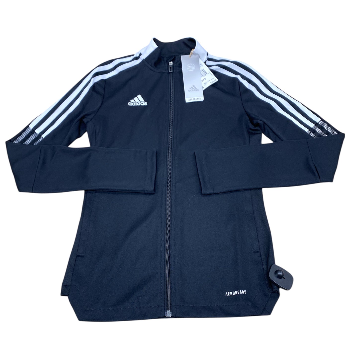 Athletic Jacket By Adidas In Black & White, Size:Xxs