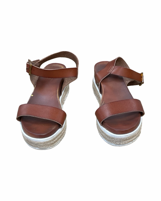 Sandals Heels Wedge By Mia In Brown, Size:7
