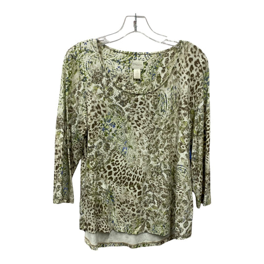 Top Ls By Chicos In Brown & Green, Size:M