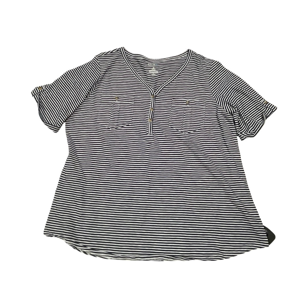 Top Ss By Croft And Barrow In Striped Pattern, Size:1X