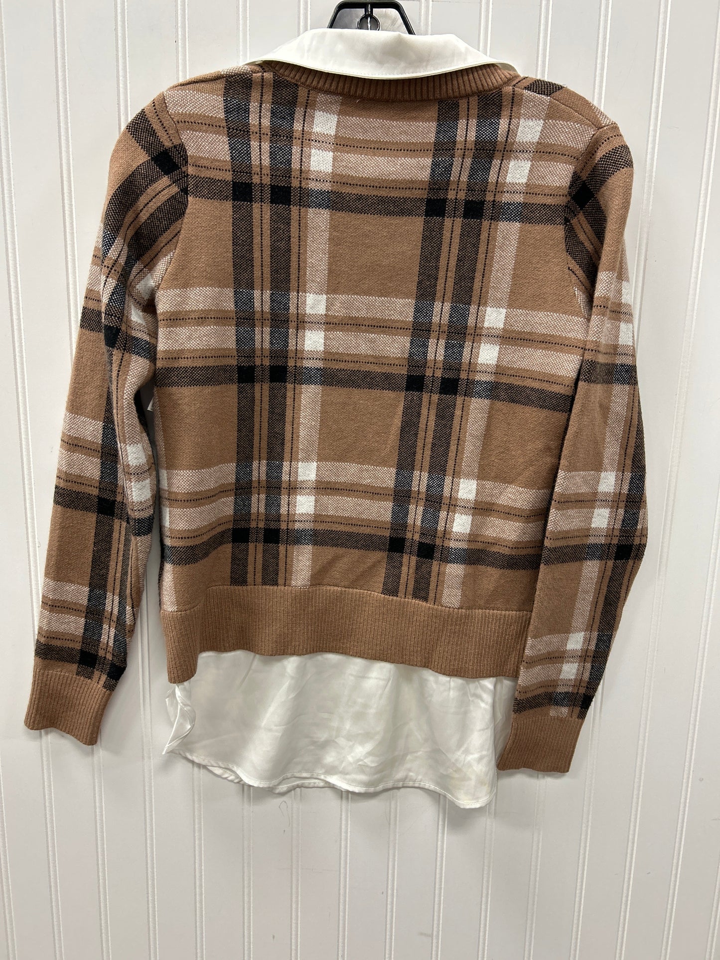 Blouse Ls By Adrienne Vittadini In Tan, Size:Xs