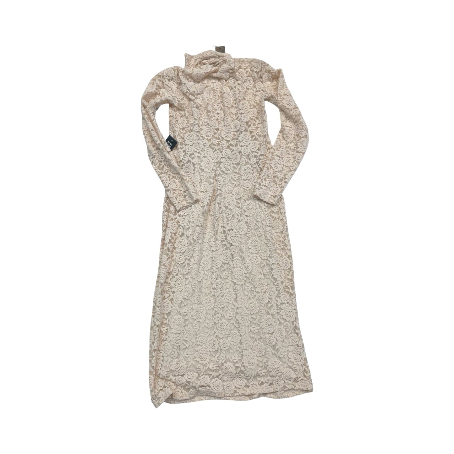 Dress Casual Midi By Express In Cream, Size:S