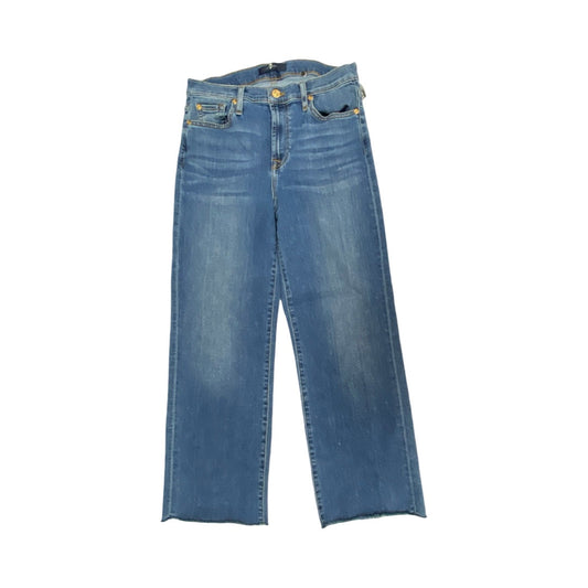 Jeans Straight By 7 For All Mankind In Blue Denim, Size:6