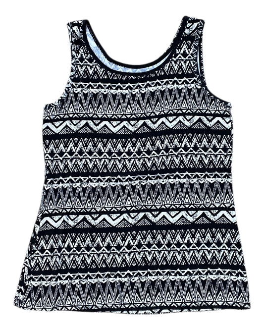 Top Sleeveless By Cato In Black & Tan, Size:S