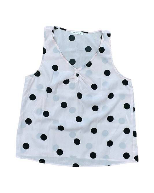 Top Sleeveless By Clothes Mentor In Polkadot Pattern, Size:S