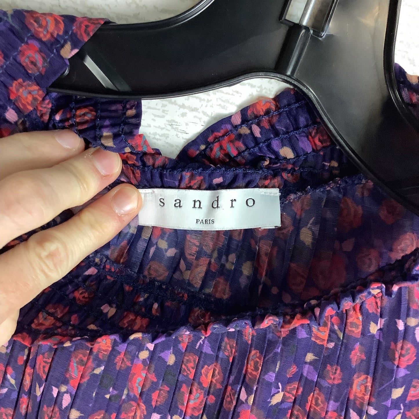 Top Long Sleeve Designer By Sandro In Purple, Size: Estimated S