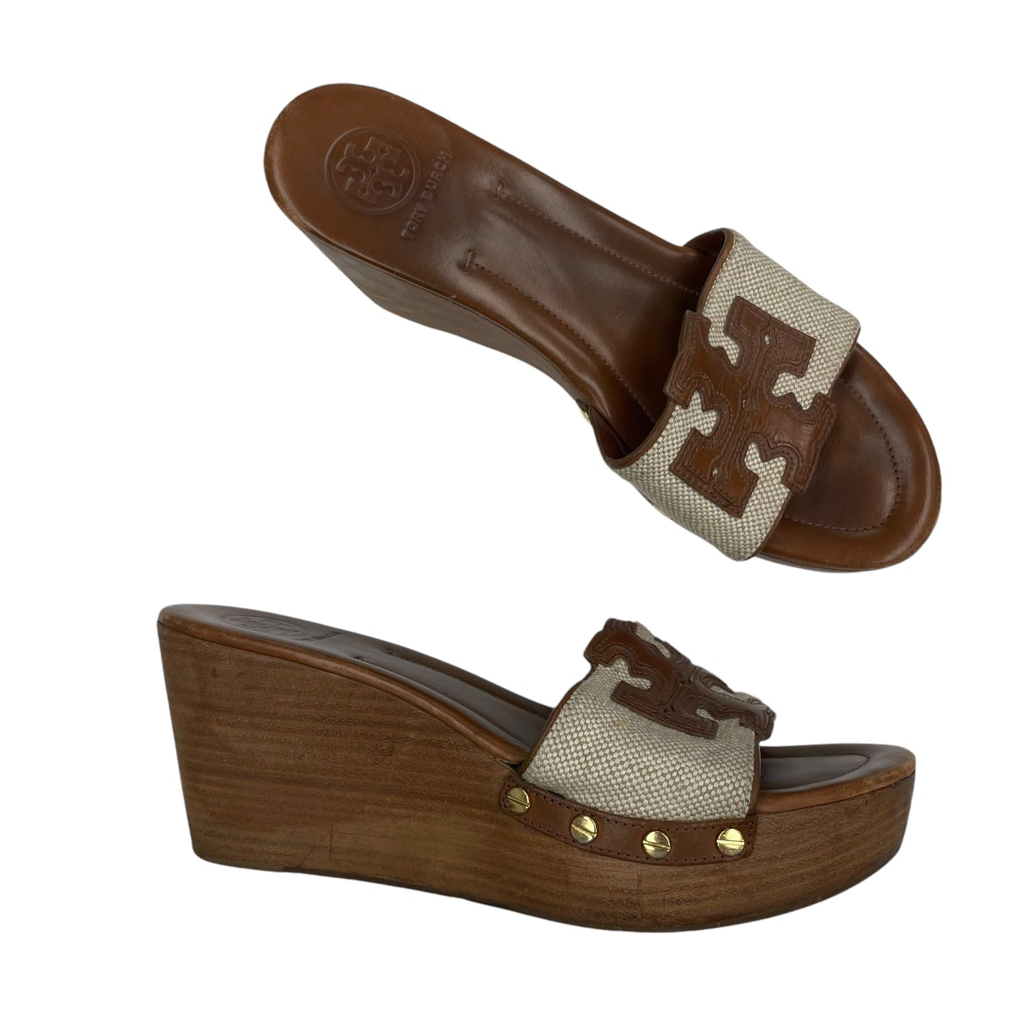 Sandals Designer By Tory Burch In Brown, Size:8L