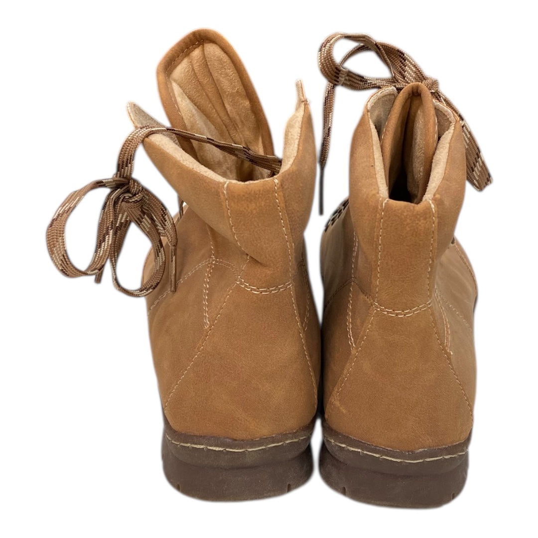 Boots Ankle Flats By Boc In Brown, Size:8.5