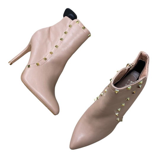 Boots Ankle Heels By Nicole By Nicole Miller In Tan, Size:9