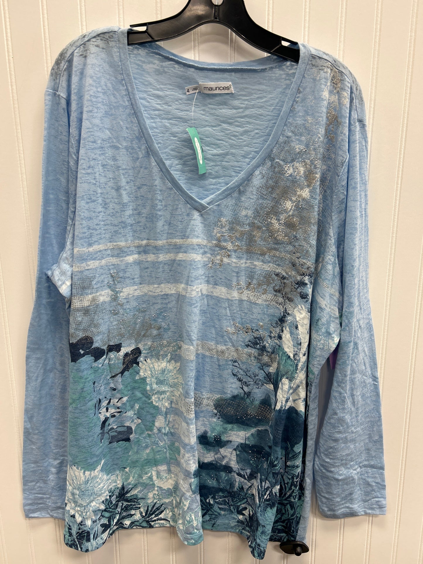 Top Ls By Maurices In Blue, Size:4X