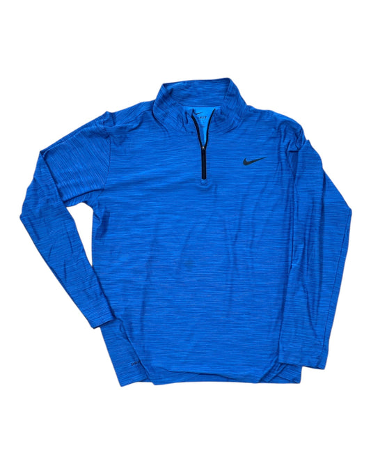 Athletic Top Ls Collar By Nike In Blue, Size:M