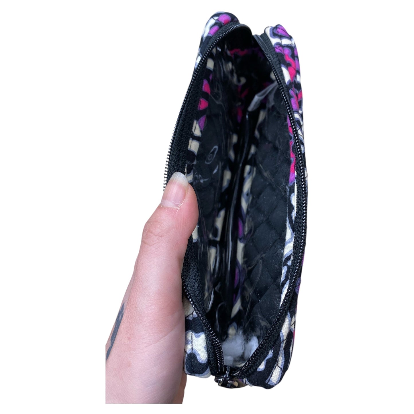 Makeup Bag By Vera Bradley In Purple & White, Size:Large