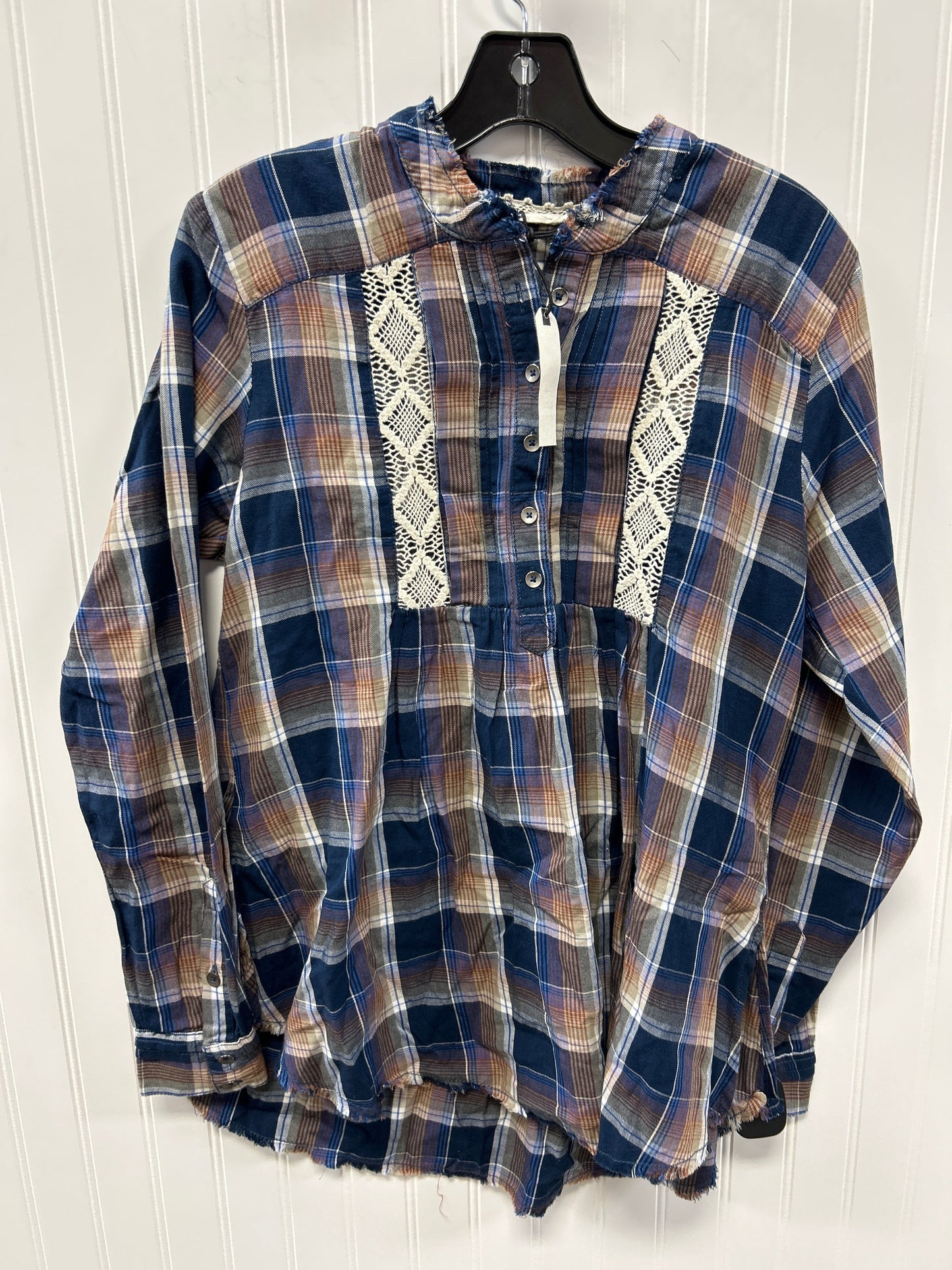 Top Ls By Vanilla Star In Blue & Brown, Size:M