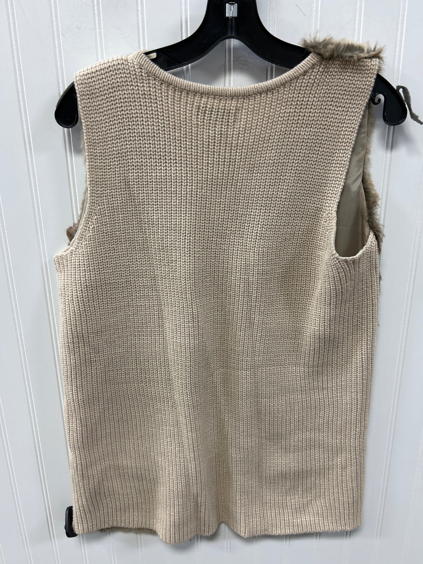 Vest Faux Fur & Sherpa By Liz Claiborne In Brown, Size:S