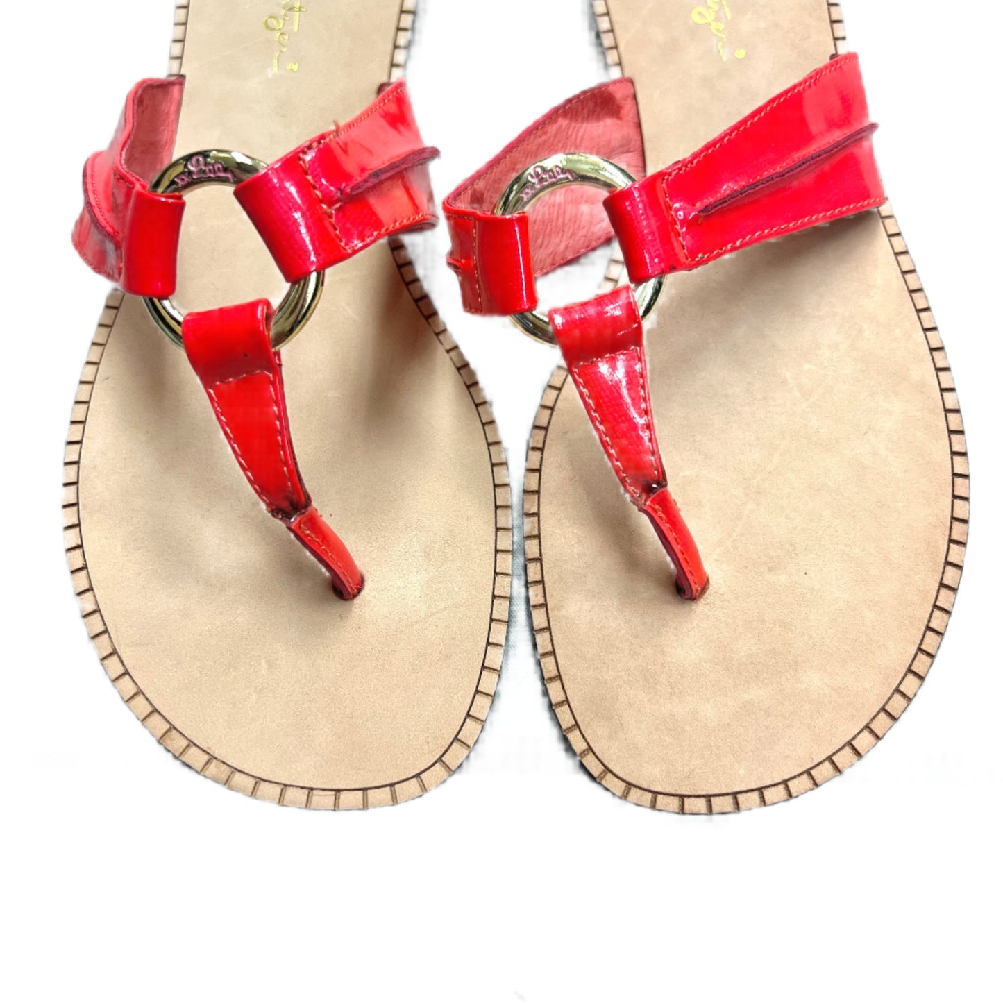 Sandals Designer By Lilly Pulitzer In Orange, Size: 6