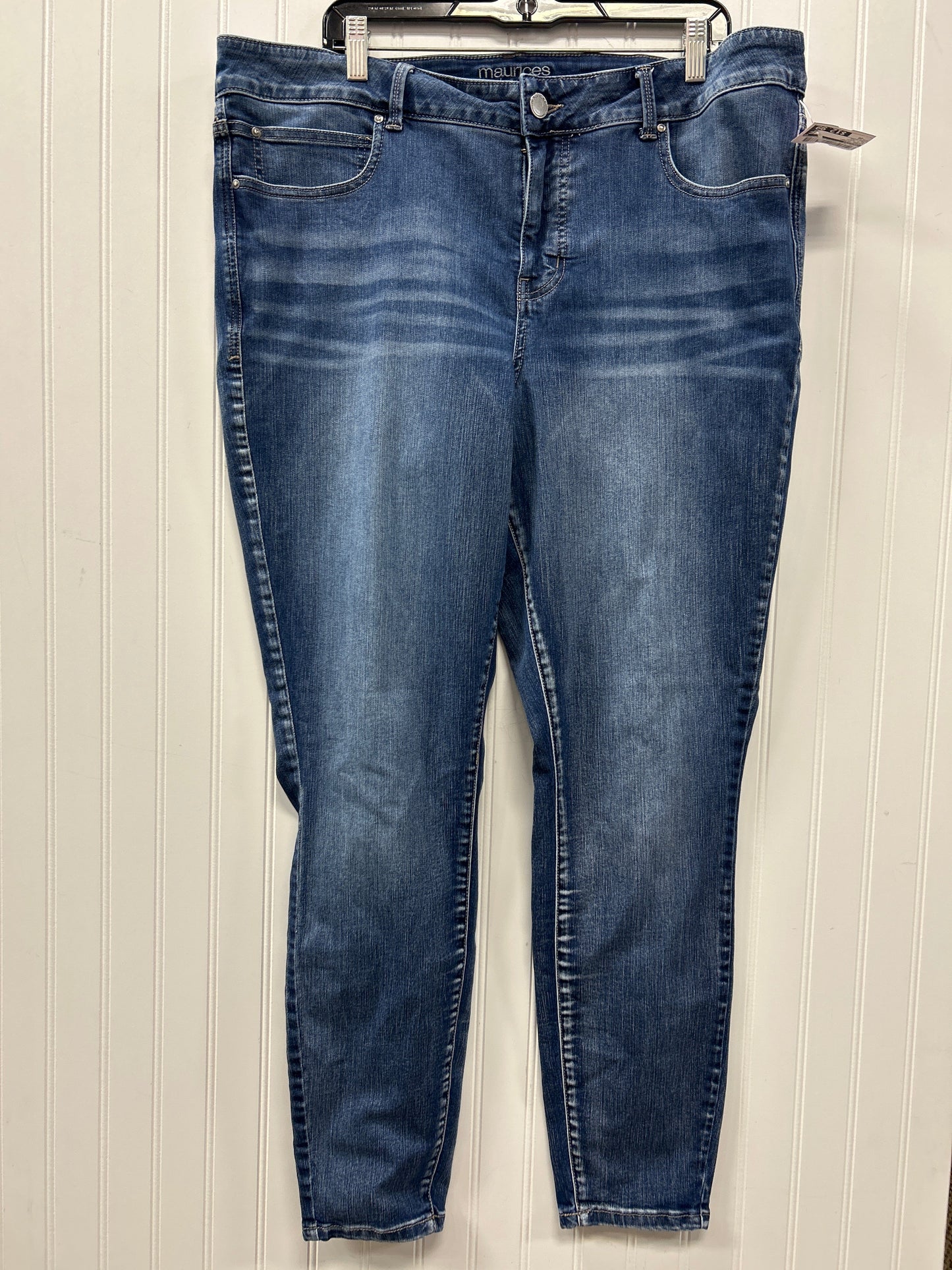 Jeans Skinny By Maurices In Blue Denim, Size:20