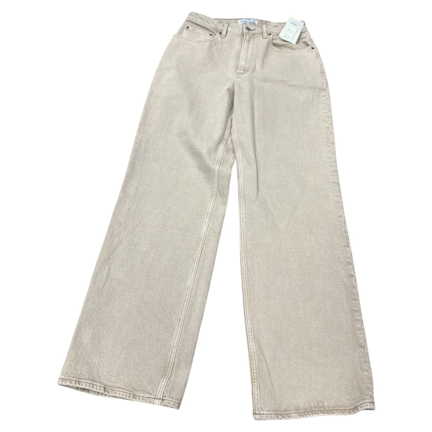 Jeans Wide Leg By Abercrombie And Fitch In Tan, Size:10