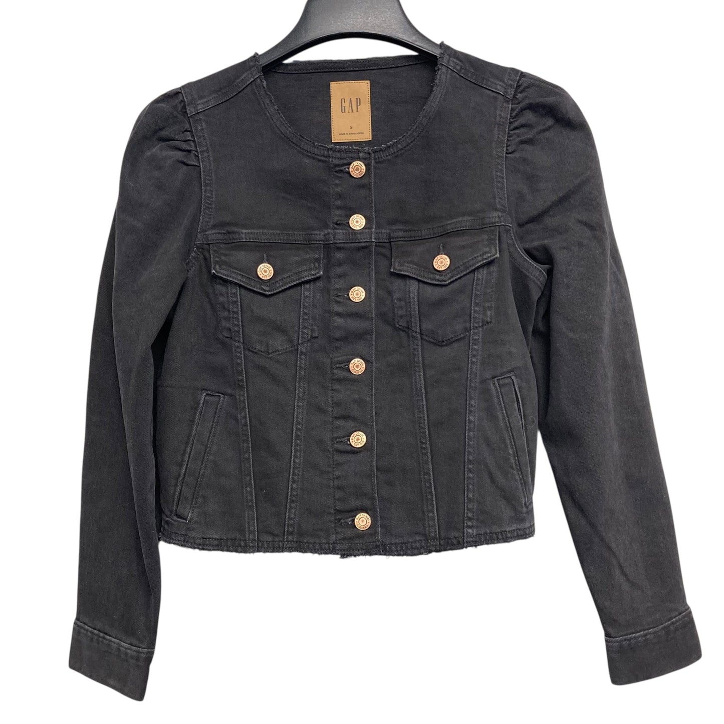 Jacket Denim By Gap In Black Denim, Size:S