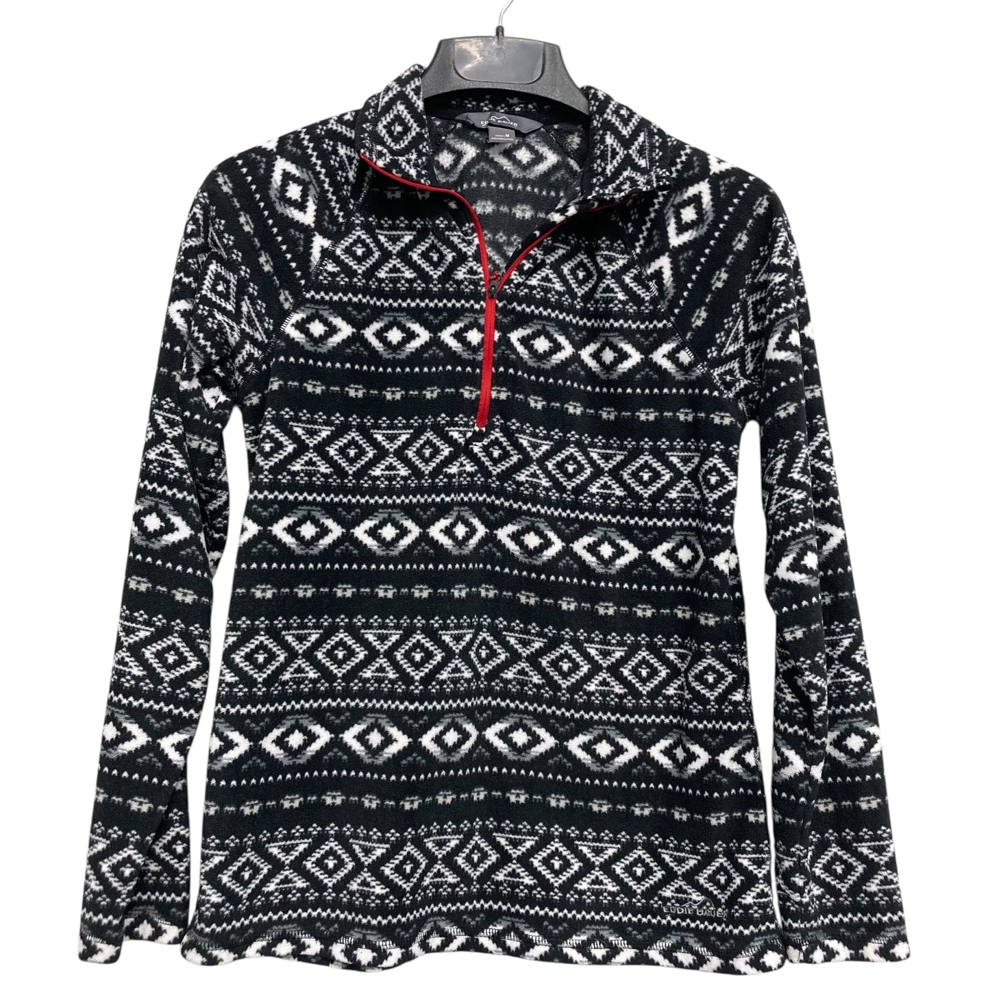 Jacket Fleece By Eddie Bauer In Black & White, Size:M