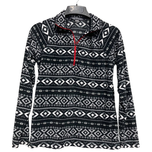 Jacket Fleece By Eddie Bauer In Black & White, Size:M