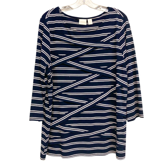 Top 3/4 Sleeve By Chicos In Striped Pattern, Size:Xl