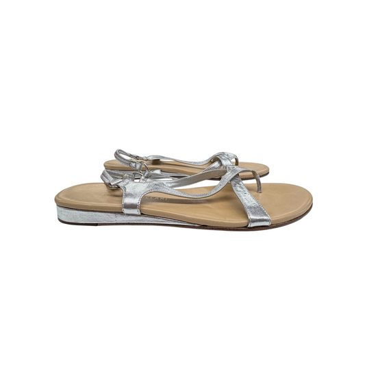 Sandals Flats By Antonio Melani In Silver, Size:7