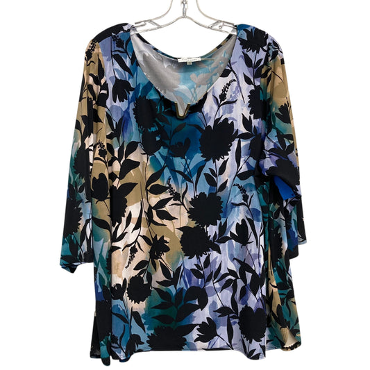 Top Ls By Calvin Klein In Floral Print, Size:2X