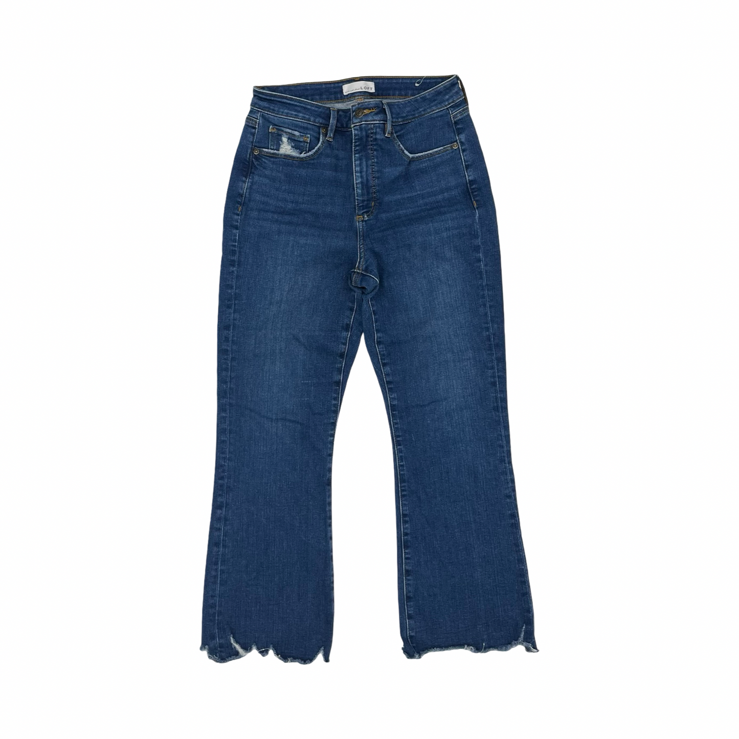 Jeans Cropped By Loft In Blue Denim, Size:8