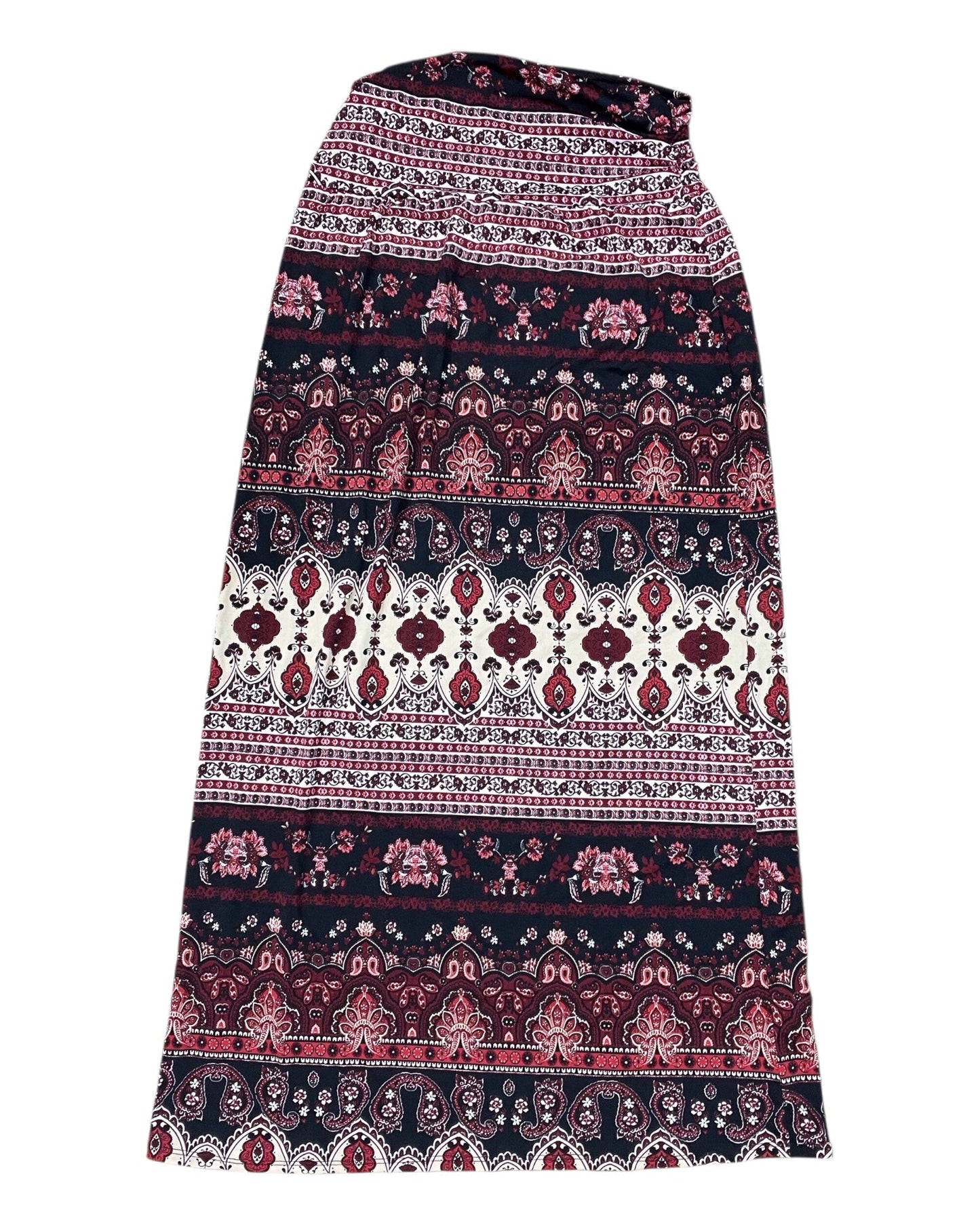 Skirt Maxi By Ab Studio In Black & Red, Size:M