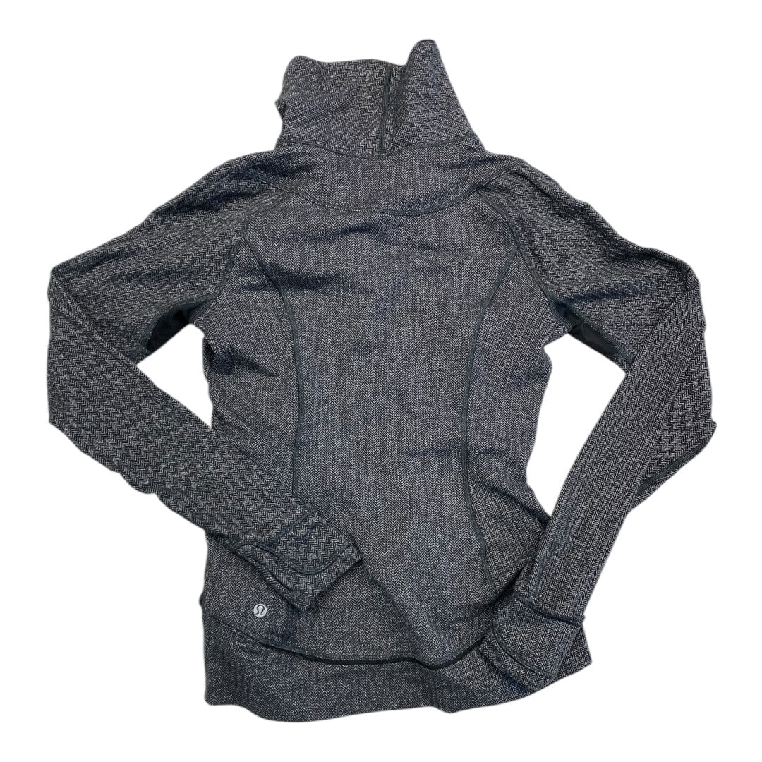 Athletic Top Ls Crewneck By Lululemon In Black & Grey, Size:6