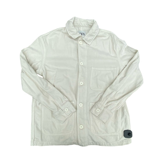 Jacket Denim By Zara In Cream Denim, Size:S