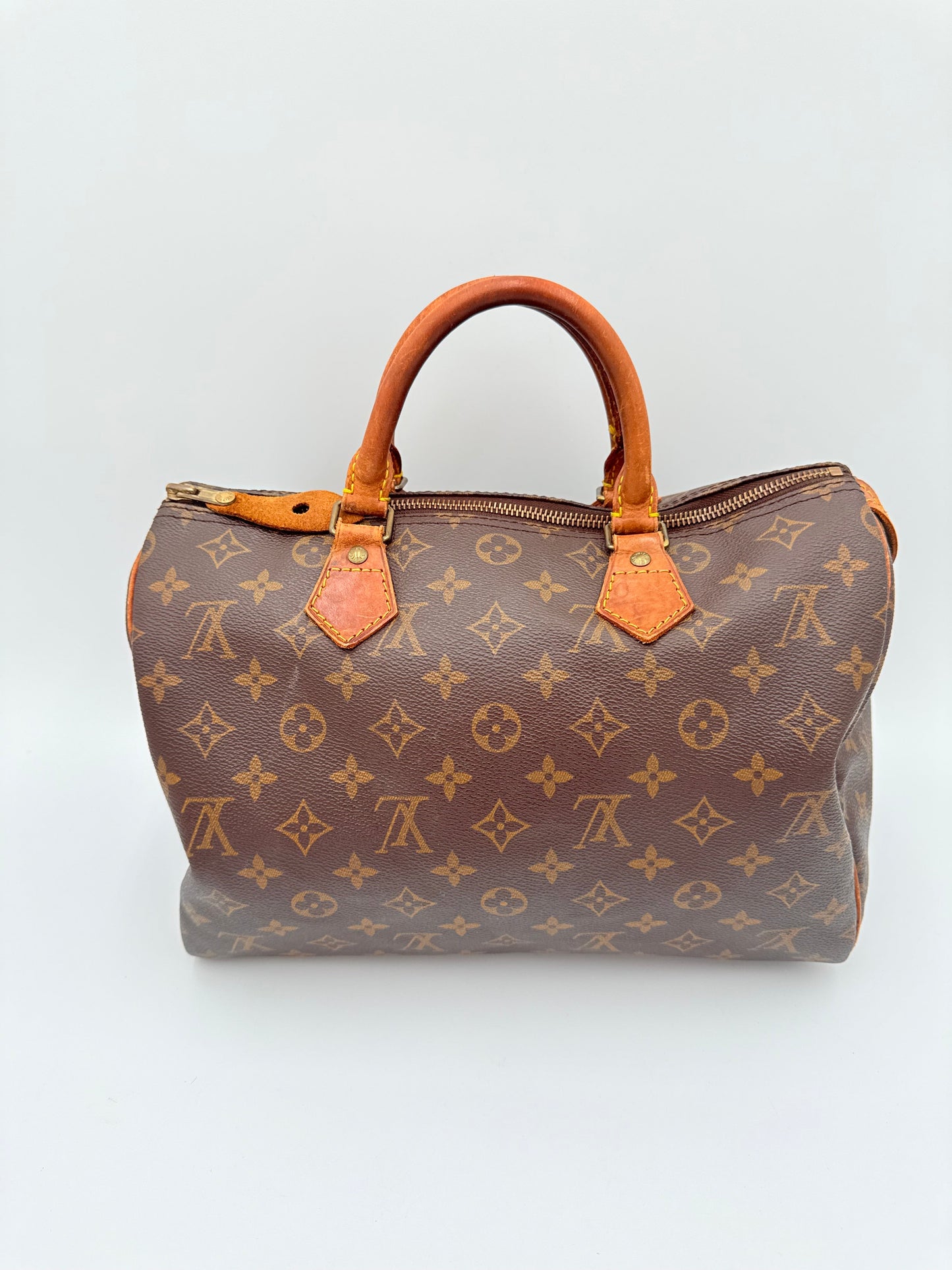 Handbag Luxury Designer By Louis Vuitton In Brown & Tan, Size:Medium