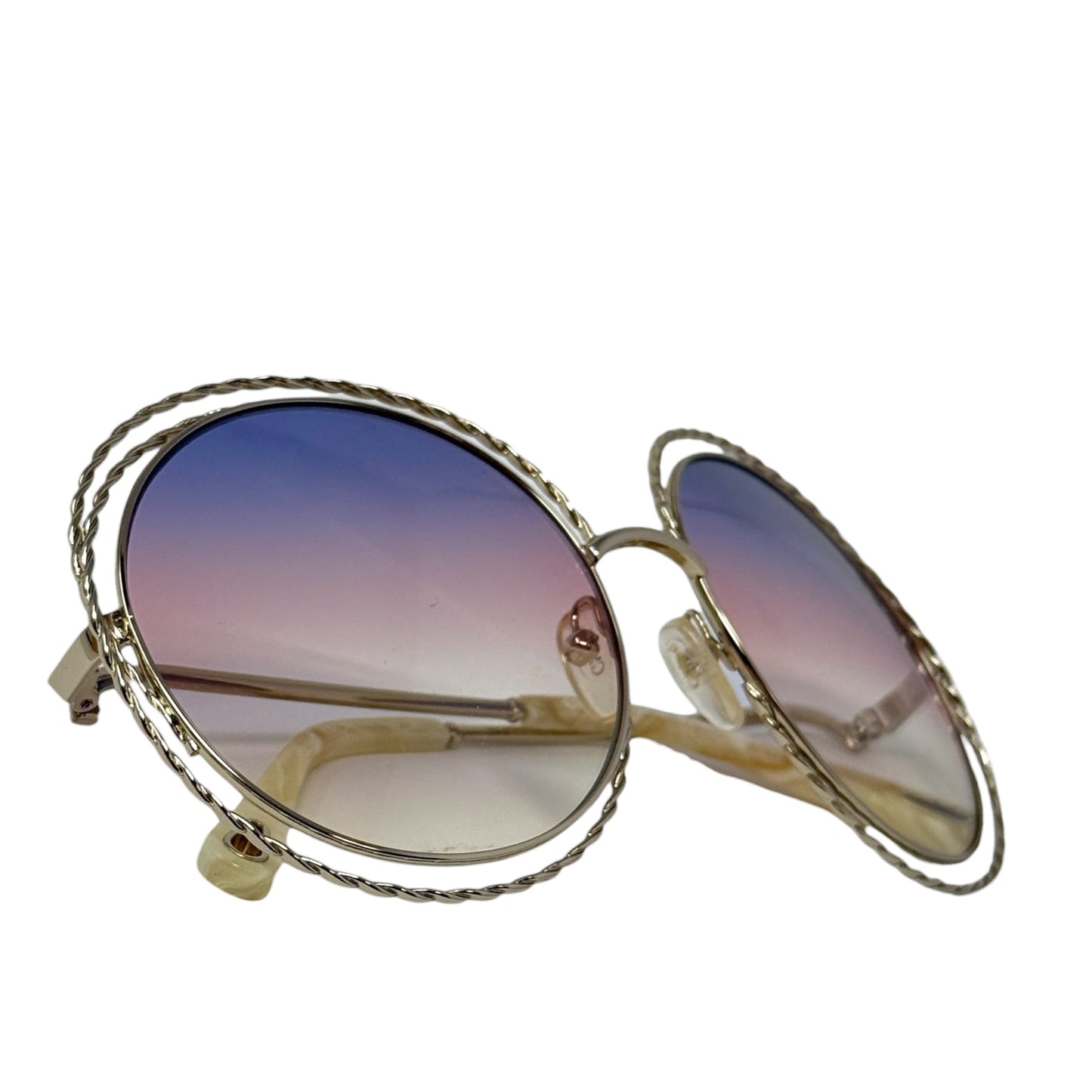 Carlina Twist CE114ST Sunglasses Luxury Designer By Chloe, Size: Large