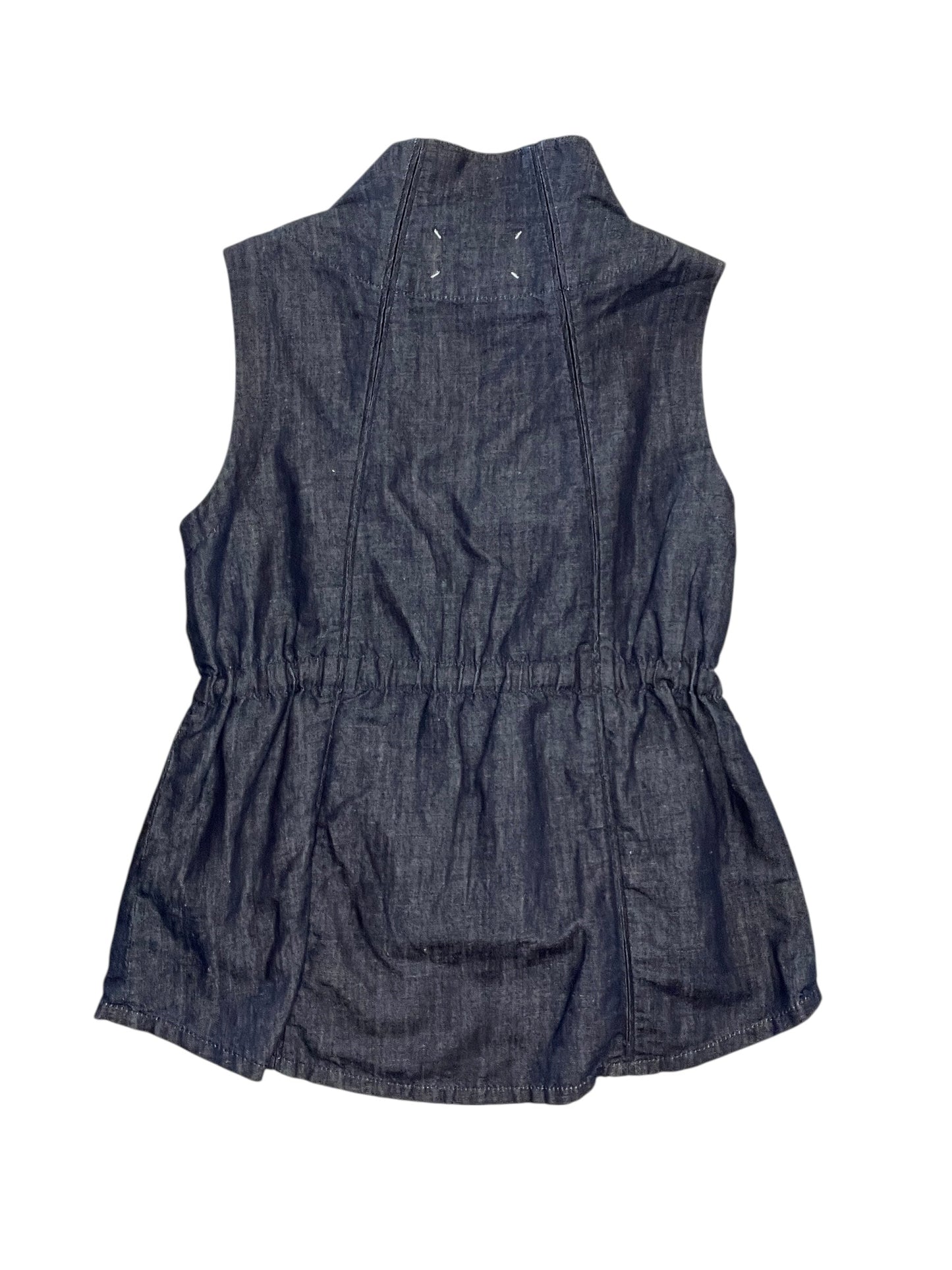 Vest Designer By Lafayette 148 In Blue Denim, Size:S