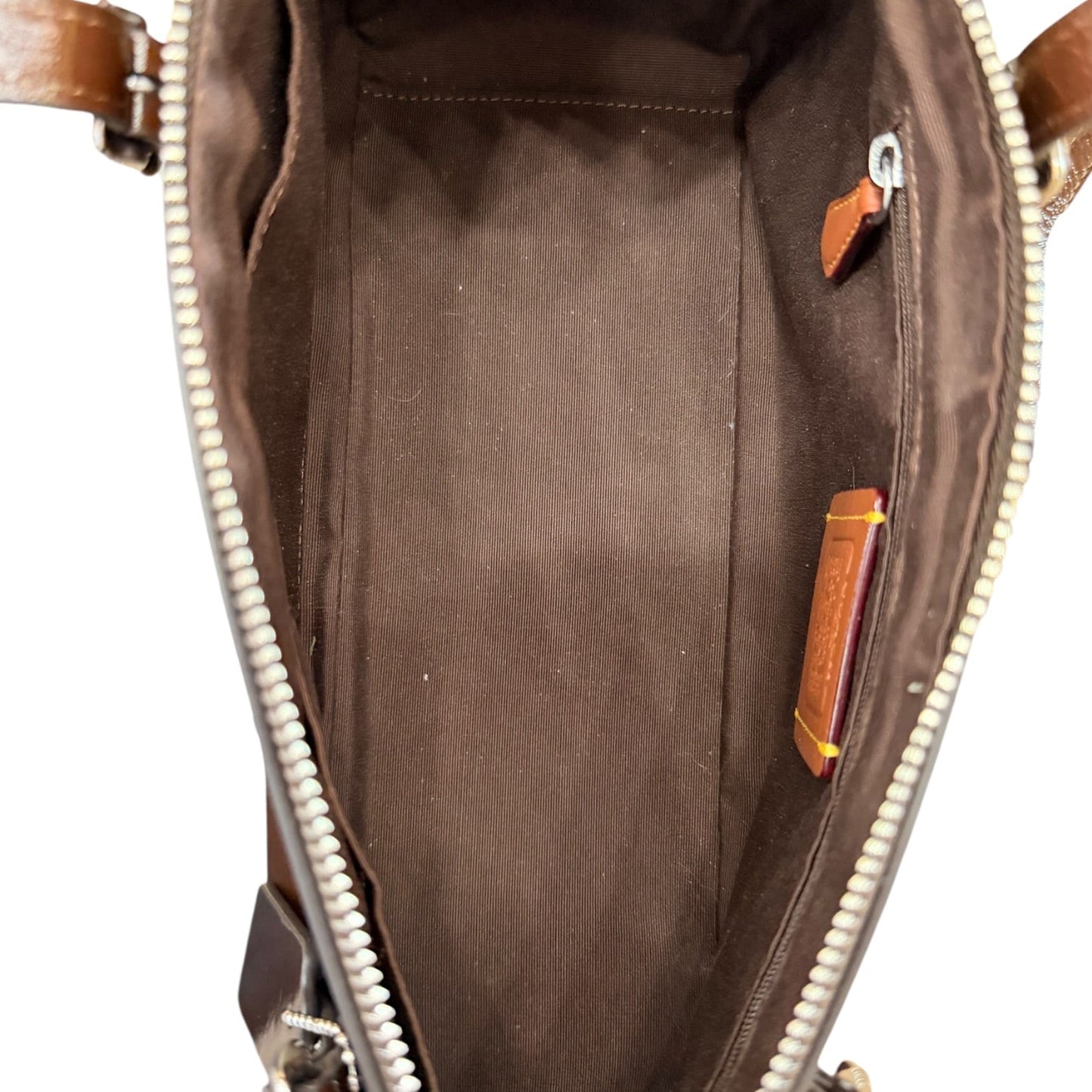 Handbag Designer By Coach In Brown, Size:Small