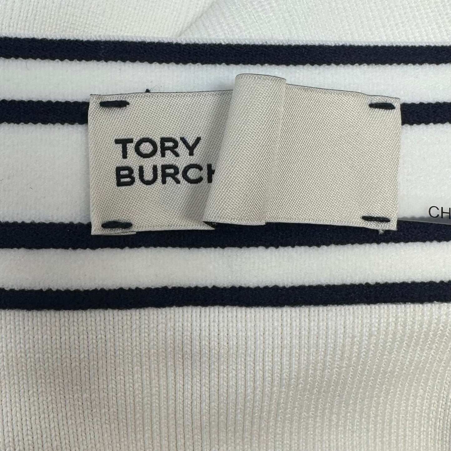 Knit Pleated Skirt Designer By Tory Burch In White, Size: S