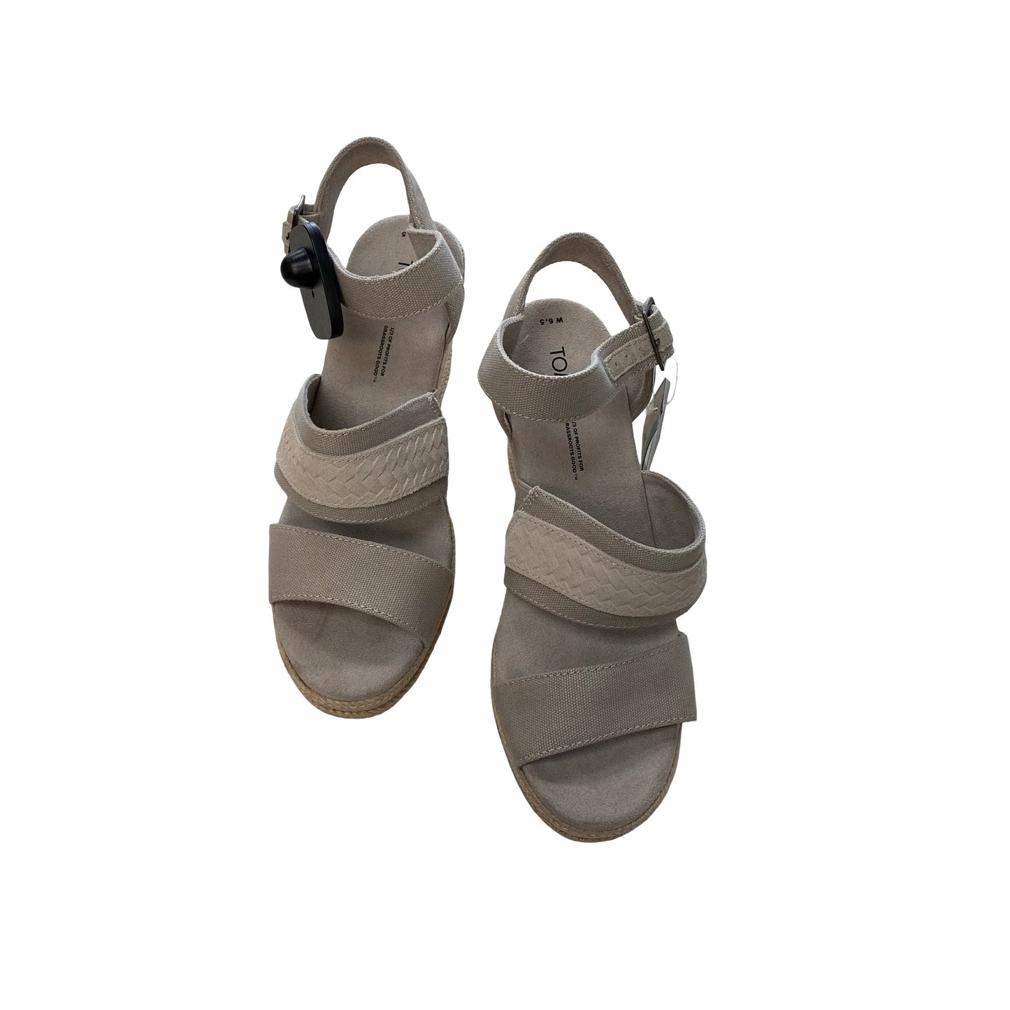 Sandals Heels Wedge By Toms In Grey, Size:6.5